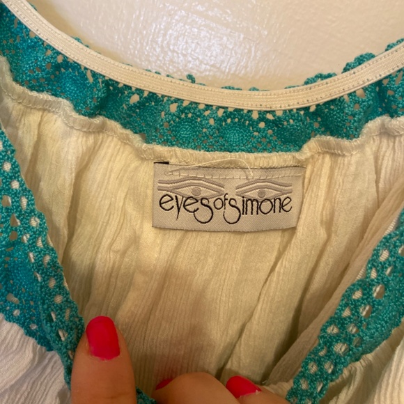 New ANTHROPOLOGIE Eyes of Simone Embroidered Peasant Top Summer OFF SHOULDER - Picture 6 of 8